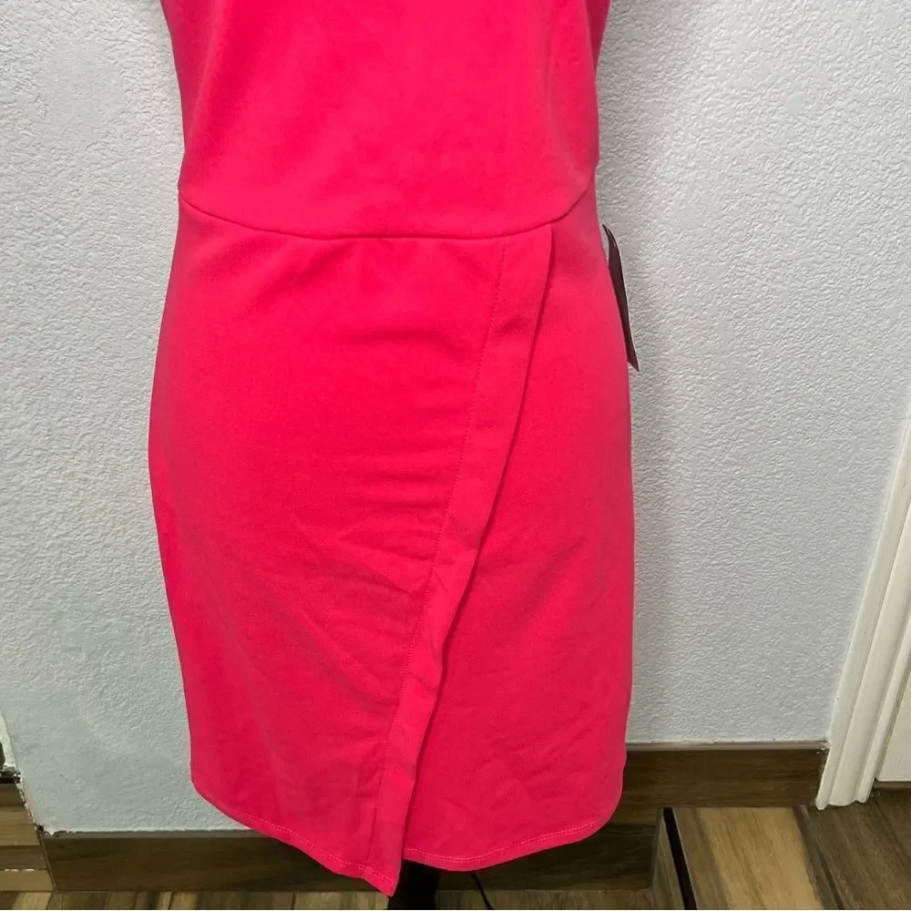 New! The Vanity Room Off the Shoulder Bodycon Barbiecore Pink Midi Dress Sz S